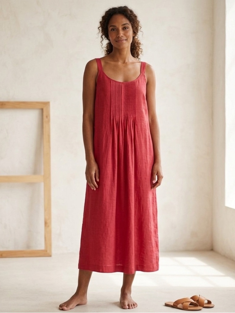 Nanette Lepore hot pink pleat front maxi dress size 10